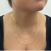 14k Solid Yellow Gold Snake Necklace